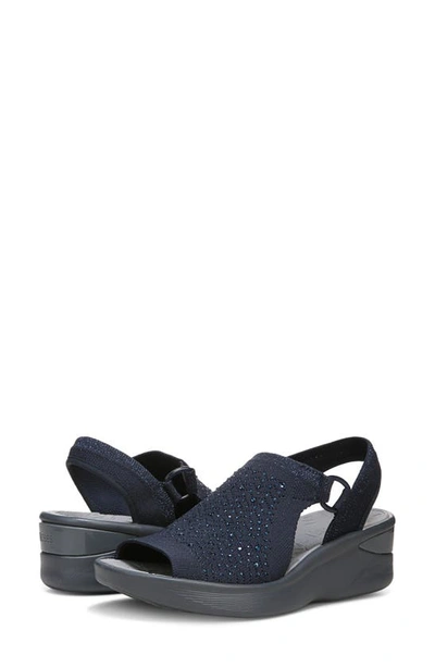 Shop Bzees Star Bright Knit Wedge Sandal In Navy