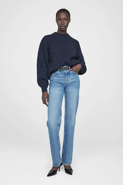 Shop Anine Bing Mike Sweater In Midnight Navy