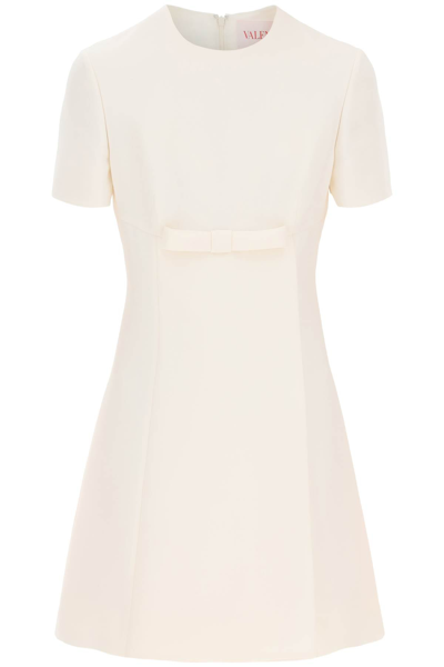 Shop Valentino Crepe Couture Mini Dress With Bow In White