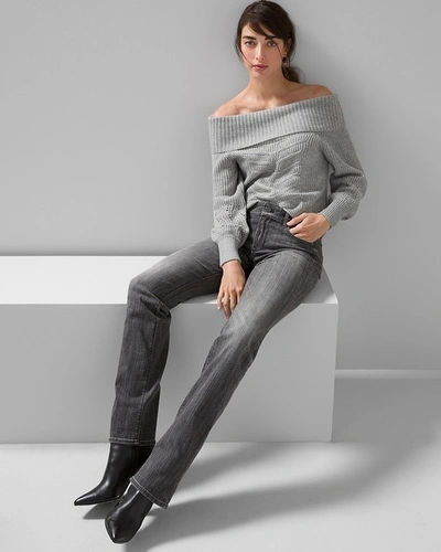 White House Black Market Mid-rise Denim Bootcut Jeans In Obsidian Black