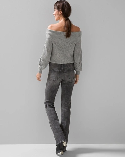 White House Black Market Mid-rise Denim Bootcut Jeans In Obsidian Black