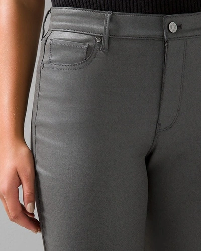Shop White House Black Market High-rise Coated Skinny Jeans In Gray