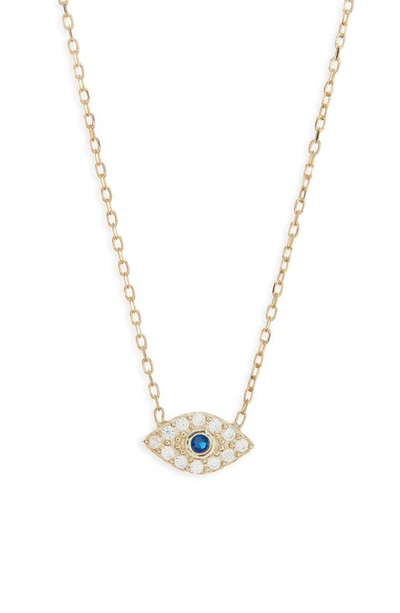 Shop Argento Vivo Sterling Silver Gold Plated Sterling Silver Cz Evil Eye Necklace