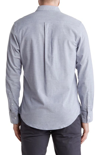 14th & Union Stretch Cotton Oxford Button-down Shirt In Blue Fjord- White Oxford
