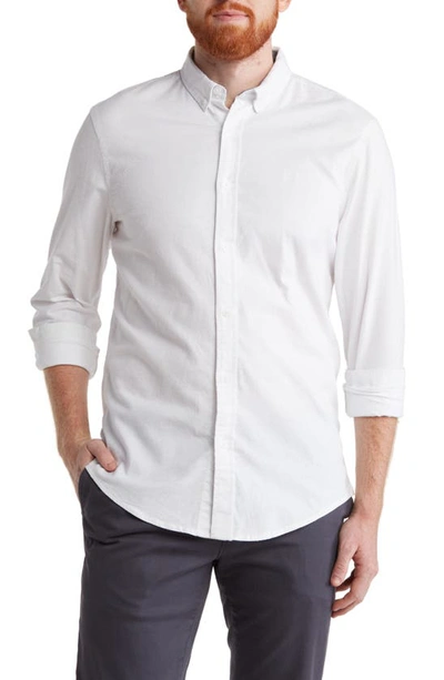 Shop 14th & Union Stretch Cotton Oxford Button-down Shirt In White