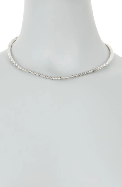 Shop Meshmerise 18k Gold Plated Diamond Chain Necklace In White Gold
