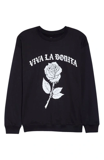 Shop Viva La Bonita She Grows Cotton Sweatshirt In Black