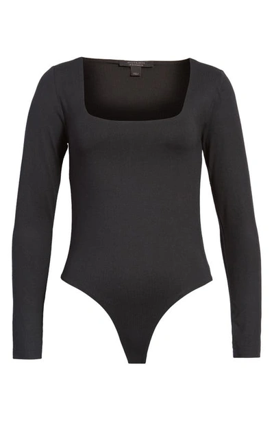 Shop Allsaints Tamie Rib Bodysuit In Black