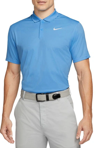 Shop Nike Dri-fit Victory Golf Polo In University Blue/ White