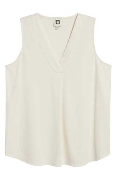 Anne Klein Harmony Pleat Neck Shell In Anne White