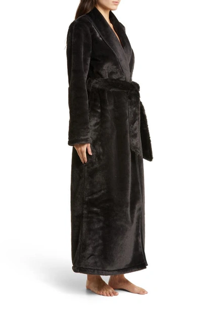 Shop Nordstrom Recycled Faux Fur Robe In Black