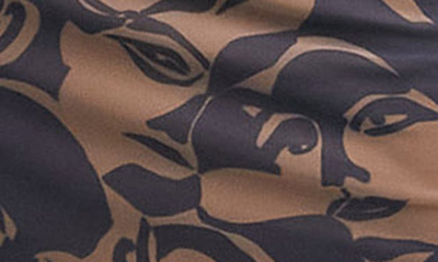 Shop Topshop Faces Print Cutout Detail Long Sleeve Mesh Dress In Multi