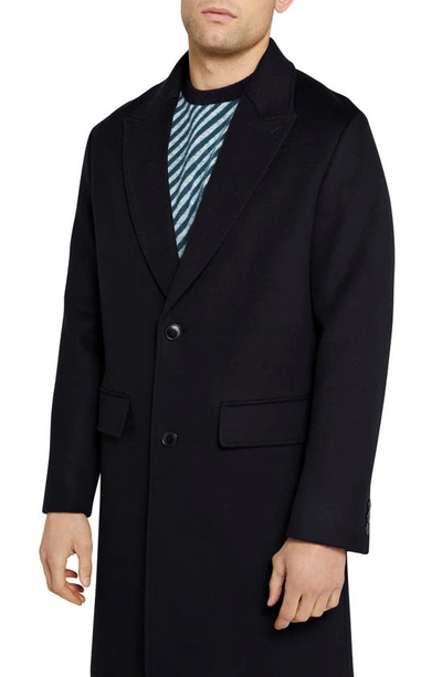 Ted Baker Raydon Wool Coat In Navy