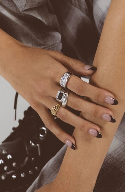 Shop Child Of Wild Levi Onyx Cocktail Ring In Silver