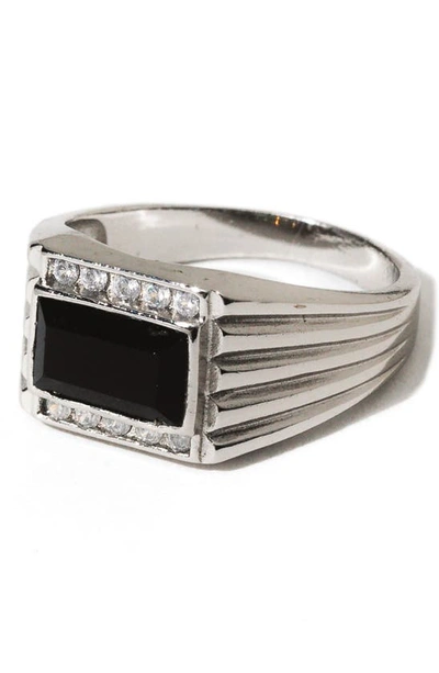 Shop Child Of Wild Levi Onyx Cocktail Ring In Silver
