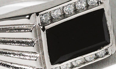 Child Of Wild Levi Onyx Cocktail Ring In Silver