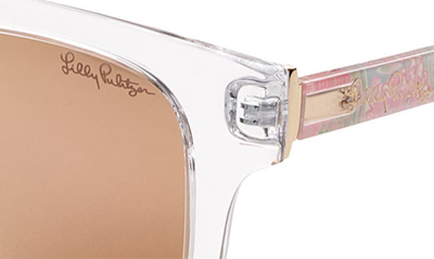 Shop Lilly Pulitzer Aura 53mm Polarized Square Sunglasses In Crystal