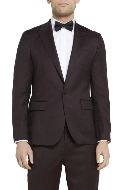 Shop Ted Baker Cadney Slim Fit Jacquard Virgin Wool Blazer In Black