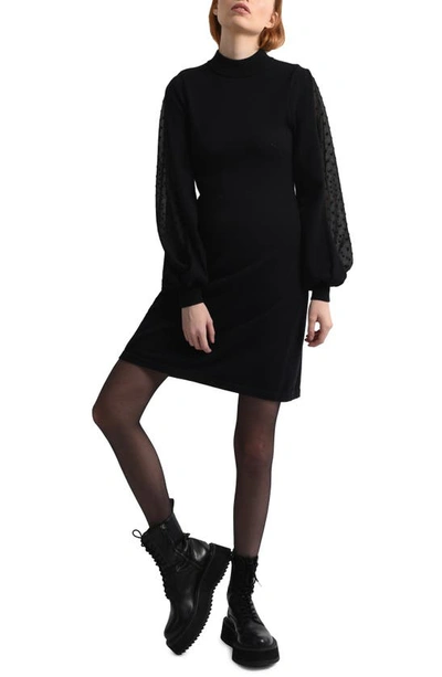 Shop Molly Bracken Long Sleeve Sweater Dress In Black