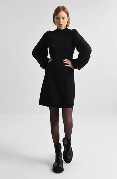 Shop Molly Bracken Long Sleeve Sweater Dress In Black