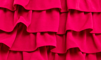 Endless Rose Smocked Tiered Ruffle Miniskirt In Fuchsia