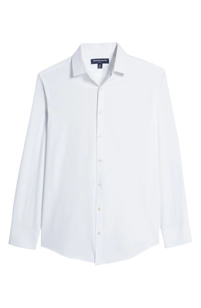 Mizzen + Main Leeward Stretch Button-up Shirt In White Solid