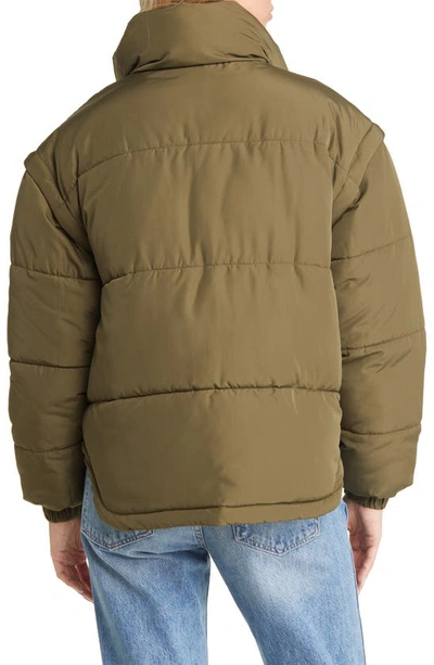 Vero Moda Miley Quilted Convertible Jacket In Ivy Green | ModeSens