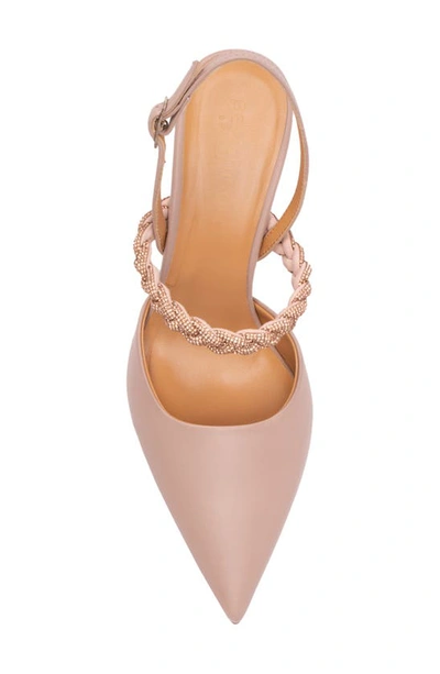 Shop Beautiisoles Celine Slingback Pointed Toe Pump In Nude Leather