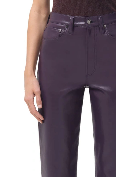 Shop Agolde '90s Pinch Waist Recycled Leather High Waist Pants In Night Shade