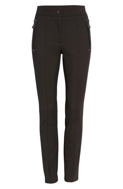 Shop Moncler Stretch Twill Skinny Pants In Black