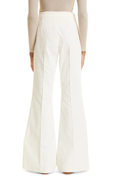 Shop Lisou Kelly Flared Corduroy Trousers In Ivory