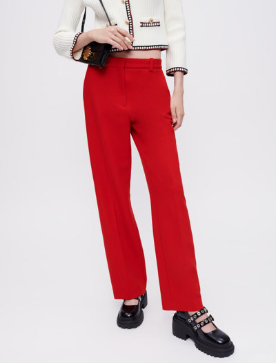Shop Maje Red Wide-leg Tailored Trousers For Fall/winter