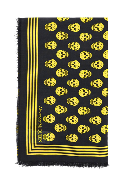 Shop Alexander Mcqueen Biker Skull Scarf In Multicolor