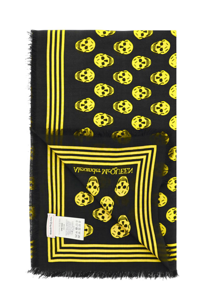 Shop Alexander Mcqueen Biker Skull Scarf In Multicolor