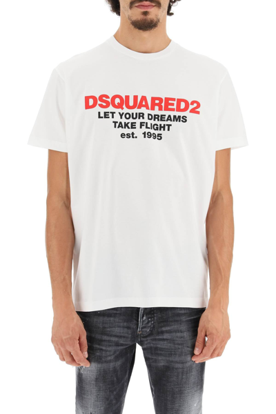 Shop Dsquared2 Dream Flight Print Cool Tee In White