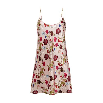 Shop La Perla Mini Silk Slip Dress In Amore Floreale