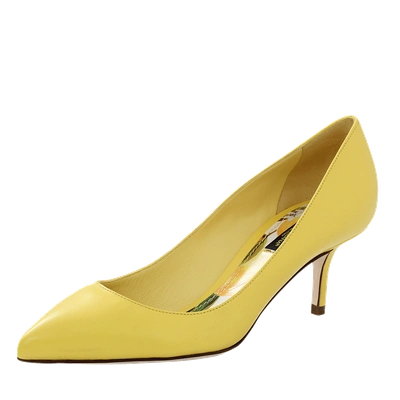 Dolce & Gabbana Classic Leather Pump In Yellow