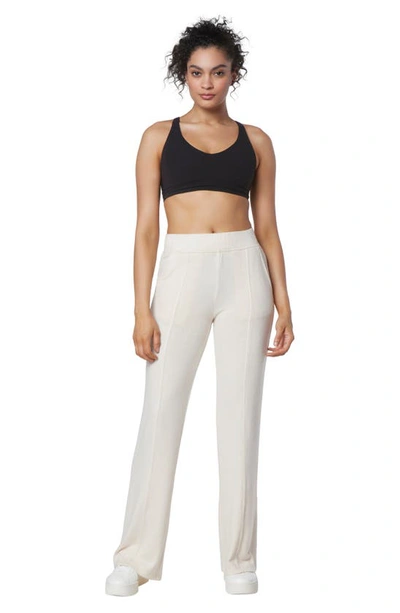 Shop Andrew Marc Sport Long Wide Leg Pants In Oatmeal