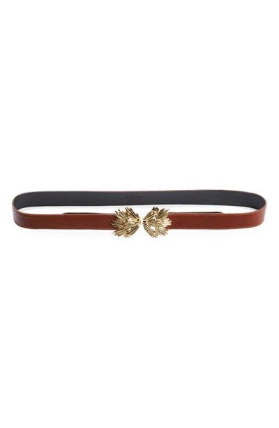 Shop Raina Star Buckle Leather Belt In Cognac