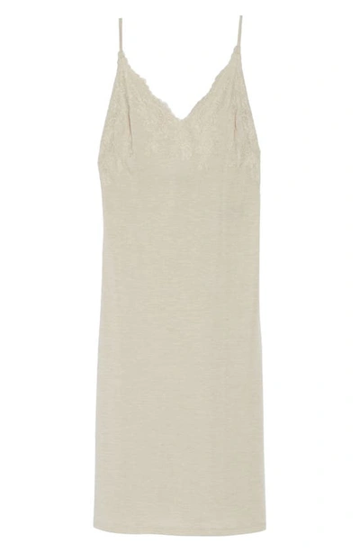 Shop Natori Luxe Shangri-la Nightgown In Cashmere W/ Cocoon