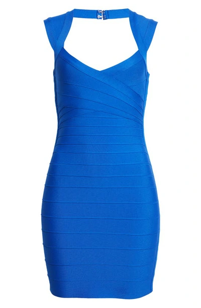 Shop Bebe Sleeveless Bandage Body-con Dress In Blue
