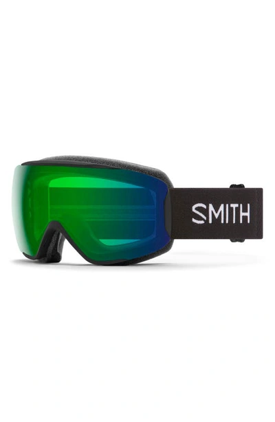 Shop Smith Moment 192mm Chromapop™ Low Bridge Snow Goggles In Black / Chromapop Green