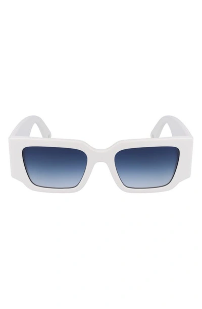 Shop Lanvin 52mm Rectangle Sunglasses In White