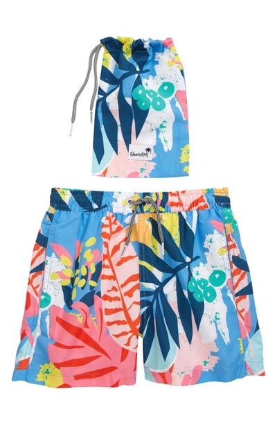 Shop Boardies Kids' Miami Swim Trunks In Blue