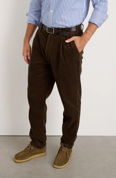 Shop Alex Mill Corduroy Pleated Pants In Chocolate