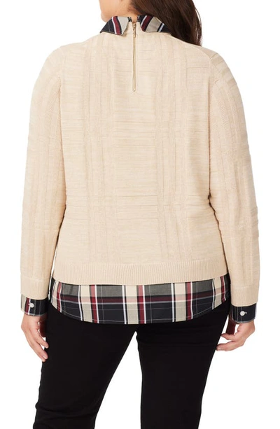 Shop Foxcroft Layered Sweater In Oatmeal