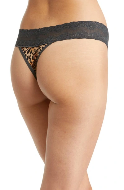 Shop Natori Bliss Perfection Thong In Coal Leprd