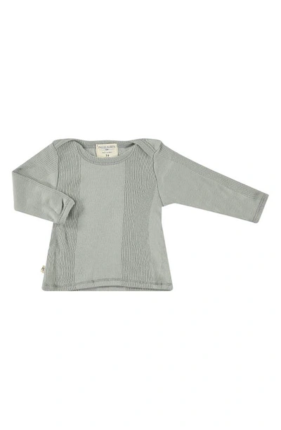 Shop Paigelauren Ribbed Cotton & Modal Long Sleeve T-shirt & Pants Set In Grey