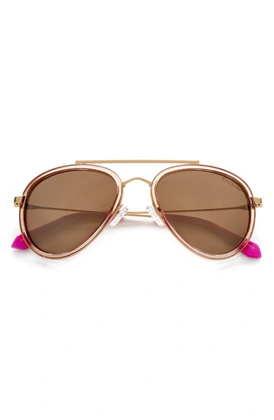 Shop Lilly Pulitzer Elliot 55mm Polarized Aviator Sunglasses In Crystal Gold
