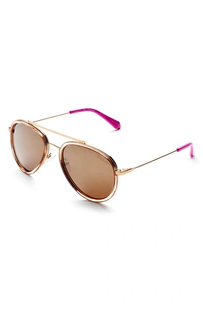 Shop Lilly Pulitzer Elliot 55mm Polarized Aviator Sunglasses In Crystal Gold